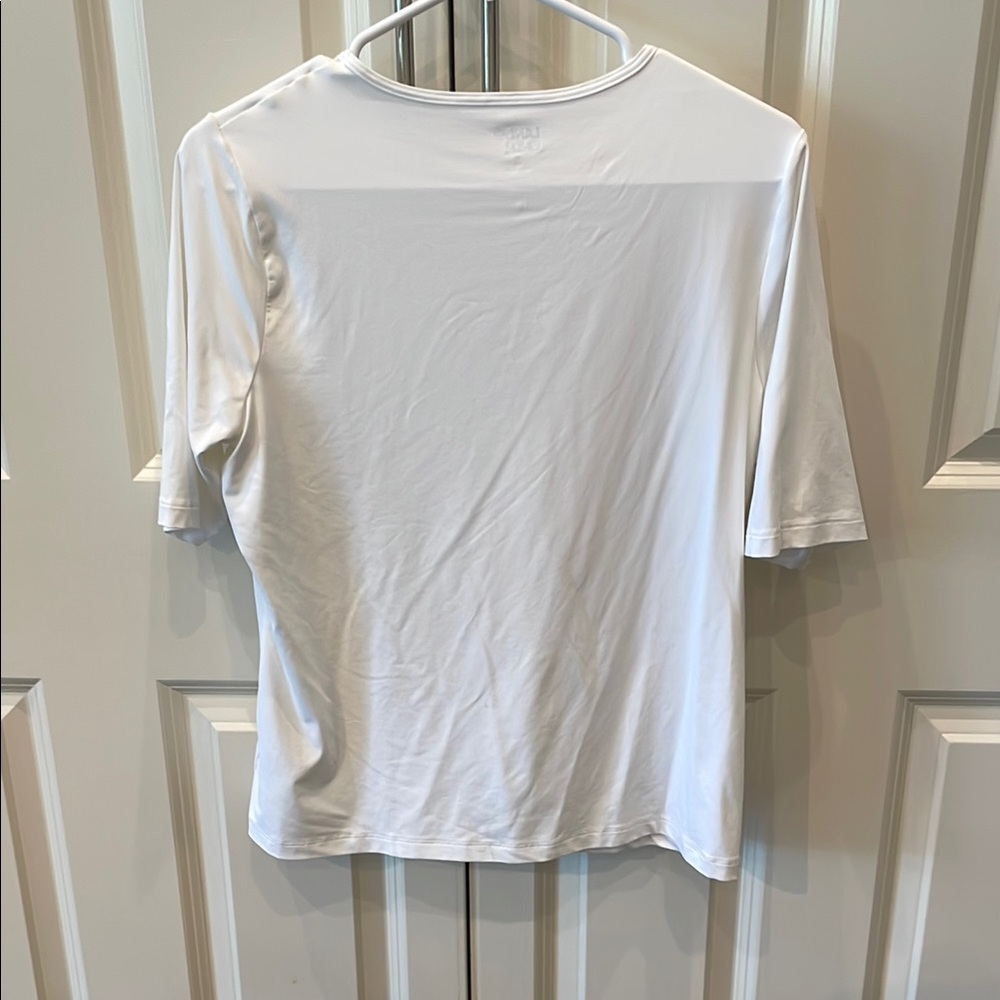Lands' End Women's Sunshade UPF 50 Elbow Sleeve Relaxed Rash Guard White M - Picture 4 of 6